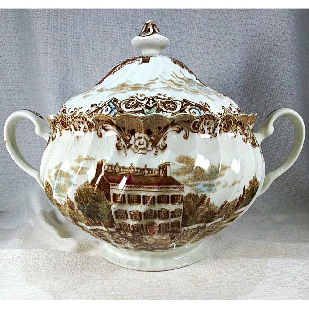 Vtg Johnson Brothers Heritage Hall Georgian Town House Ironstone Soup Tureen